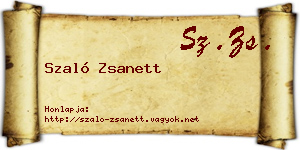 Szaló Zsanett névjegykártya
